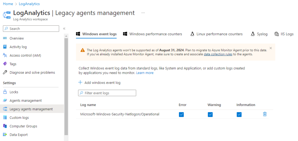 Windows events logs