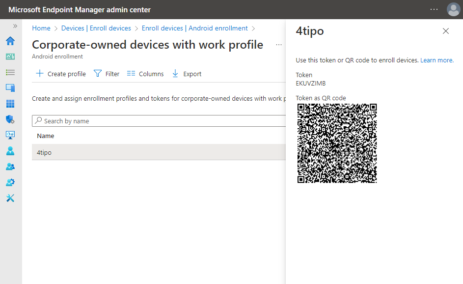 Corporate-owned devices with work profile