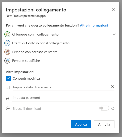 Condivisione in SharePoint Online