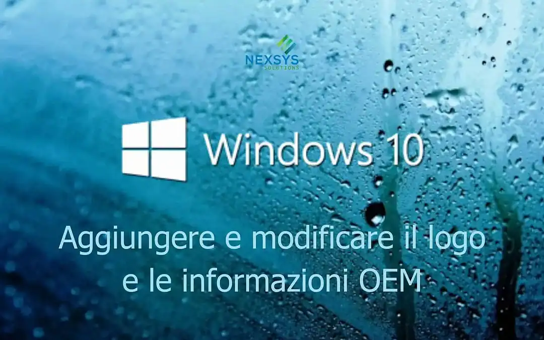 Aggiungere e modificare il logo e le informazioni OEM in Windows