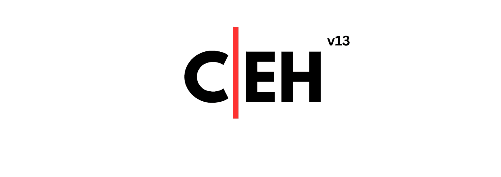 logo ufficiale della certificazione certified ethical hacker versione 13 (ceh v13) su sfondo bianco.